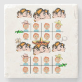 Untersetzer mit Stein in Marmor (Vorderseite)