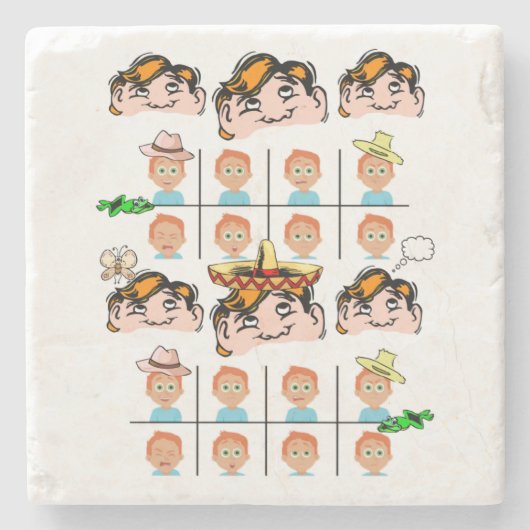 Untersetzer mit Stein in Marmor (Vorderseite)