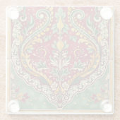 Untersetzer mit Vintagem Rot und grünem Teppich (Rückseite)