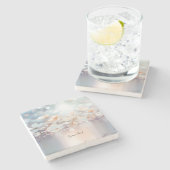 Untersetzer mit weißem Pfirsichfarben (Seitenansicht)