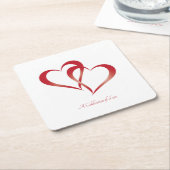 Untersetzer mit zwei Herz-Quadrat (angewinkelt)