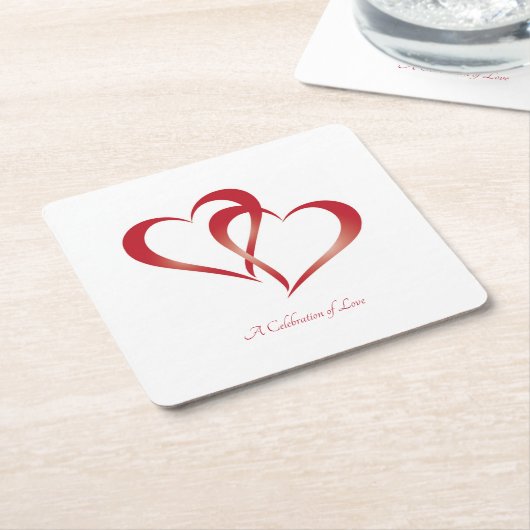 Untersetzer mit zwei Herz-Quadrat (angewinkelt)