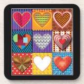 Untersetzer. Moderne Herz Muster Kunststoff-Unters Getränkeuntersetzer (Vorderseite)