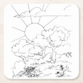 Untersetzer - Morgengrauen über dem Hügel (Vorderseite)