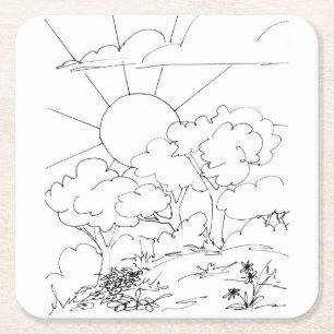 Untersetzer - Morgengrauen über dem Hügel