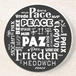 Untersetzer Multi Language Peace Mandala Design