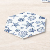 Untersetzer Navy Blue Seashell Pattern (angewinkelt)