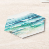 Untersetzer Ocean Waves Beach Aquarellbilder (angewinkelt)