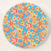 Untersetzer oder Drinks Mat: Ditzy Orange Blume (Vorne)