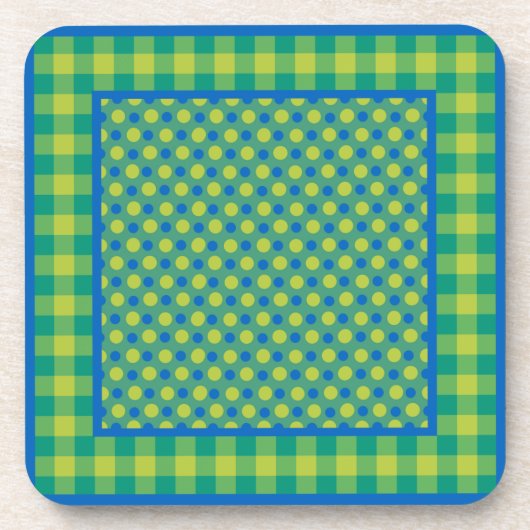 Untersetzer- oder Tischmatte, Muster Grün und Blau Getränkeuntersetzer (Vorderseite)