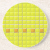 Untersetzer - Orangefarbene Mosaikplätze auf Gelbf (Vorne)