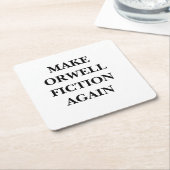 Untersetzer-Packung mit orwell Message quadratisch Rechteckiger Pappuntersetzer (angewinkelt)