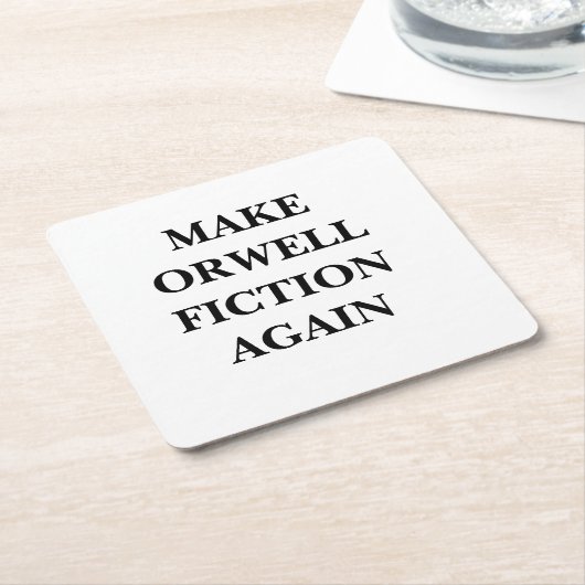 Untersetzer-Packung mit orwell Message quadratisch Rechteckiger Pappuntersetzer (angewinkelt)