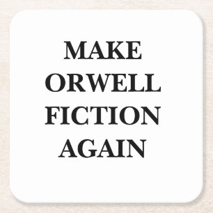 Untersetzer-Packung mit orwell Message quadratisch Rechteckiger Pappuntersetzer