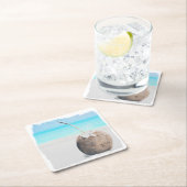 Untersetzer, Papier - Coconut Square Wasserfarbe S Rechteckiger Pappuntersetzer (Vor Ort)