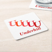 Untersetzer Papier - Name und Initalien (angewinkelt)