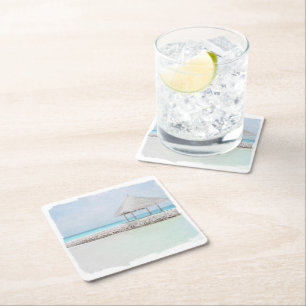 Untersetzer, Papier - Papier - Papier für die Aqua Rechteckiger Pappuntersetzer