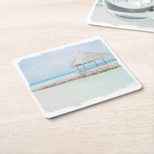 Untersetzer, Papier - Papier - Papier für die Aqua Rechteckiger Pappuntersetzer (angewinkelt)