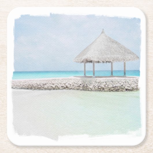 Untersetzer, Papier - Papier - Papier für die Aqua Rechteckiger Pappuntersetzer (Vorderseite)