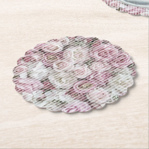 Untersetzer - Pappe - Collage viktorianischer Rose