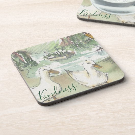 Untersetzer "Paris, Ducks Watercolor" (Linke Seite)