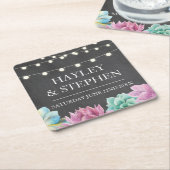 Untersetzer Pastels Succulents Rustikale Hochzeits (angewinkelt)