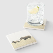 Untersetzer Rhino und Calf Stone (Seitenansicht)