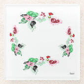 Untersetzer: RINDFLEISCH MIT ROSE Glasuntersetzer (Vorderseite)