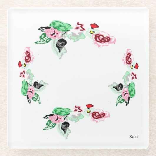 Untersetzer: RINDFLEISCH MIT ROSE Glasuntersetzer (Vorderseite)