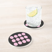 Untersetzer Rosa Glitzer Kreise auf schwarz (Seite)