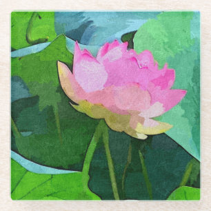 Untersetzer Rosa Lotus Abstrakt