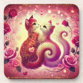 Untersetzer - Rosa Muschi Katzen (Vorderseite)