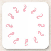 Untersetzer - Rosa Seepferde in einem Kreis (Vorderseite)