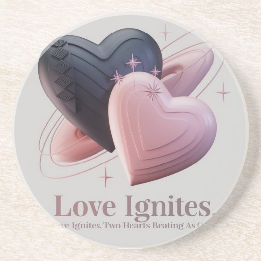 Untersetzer Rosa und Schwarze Herzen (Vorne)