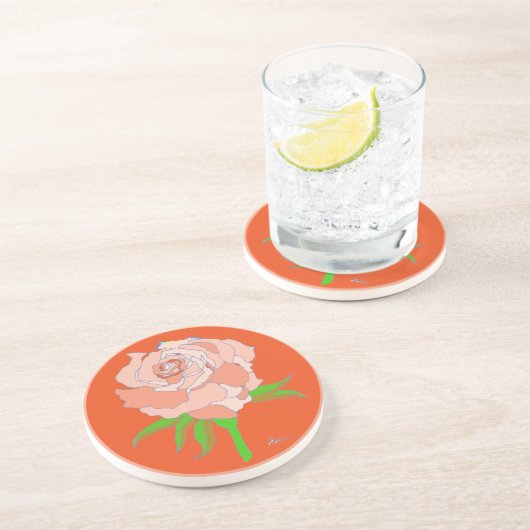 Untersetzer - Rose in Orange Tones (Seite)