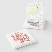 Untersetzer Roter Korallenmarmor (Seitenansicht)