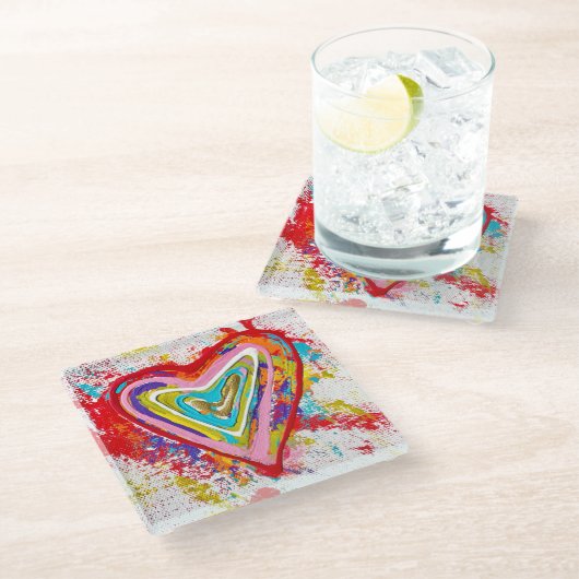 Untersetzer Rotes Herz (Schrägansicht)