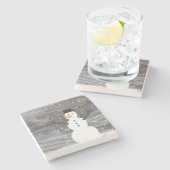 Untersetzer rustikal Weihnachten niedlicher Schnee (Seitenansicht)