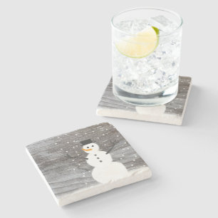 Untersetzer rustikal Weihnachten niedlicher Schnee