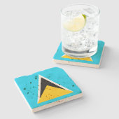 Untersetzer Saint Lucia Flag Stone (Seitenansicht)