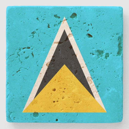 Untersetzer Saint Lucia Flag Stone (Vorderseite)