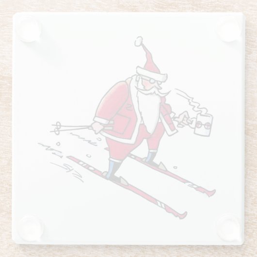 Untersetzer Santa Skiing (Rückseite)