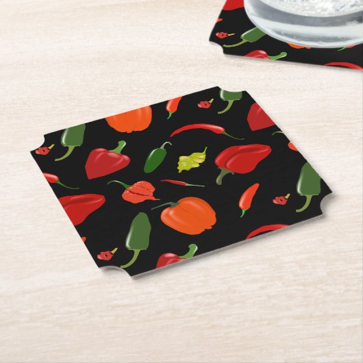 Untersetzer scharfer heißer Paprikaschoten (angewinkelt)