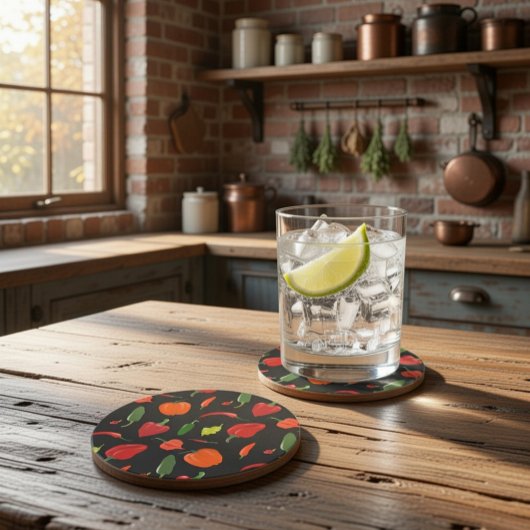 Untersetzer scharfer heißer Paprikaschoten