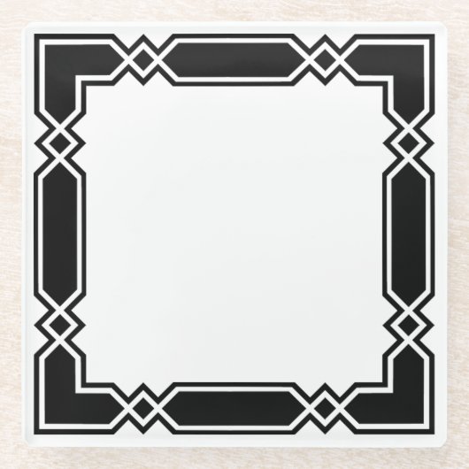 Untersetzer/Schwarz/Weiß Glasuntersetzer (Vorderseite)