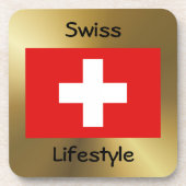 Untersetzer Schweiz: Flag+Text (Vorderseite)
