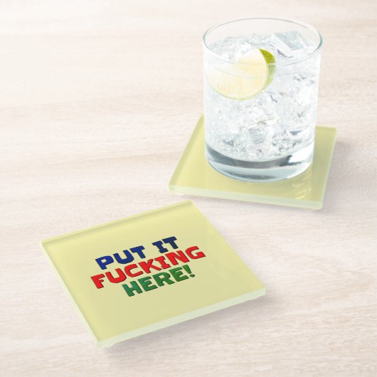 Untersetzer schwören Hier. (Schrägansicht)