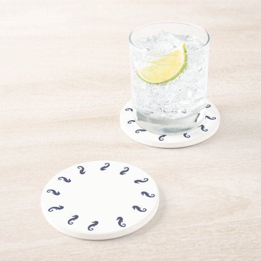 Untersetzer - Seepferde (marineblau) (Seite)