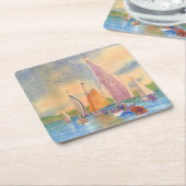 Untersetzer, Segelboot Untersetzer, Maine Unterset Rechteckiger Pappuntersetzer (angewinkelt)