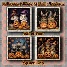 UNTERSETZER SET (4) - Little Critters on Halloween